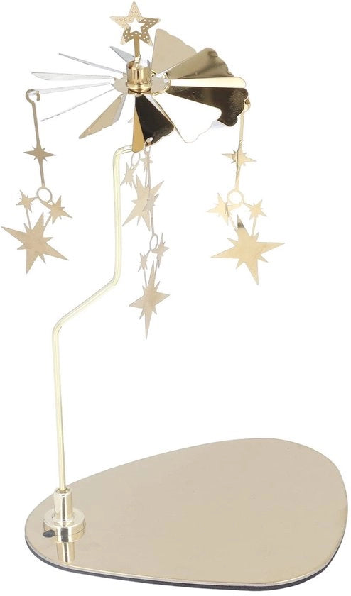 Supporto per candela in stile europeo romantico - Rotante supporto per candela - Piatto di servizio rotondo a tre angoli - Piatto centrale da tavolo - Stella d'oro - Scelta confortevole - Supporto per candele