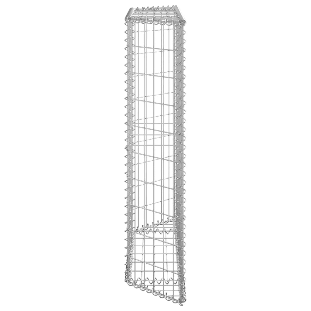 Aiuola rialzata fioriera piante fiori trapezio gabbione giardino acciaio zincato 100 x 20 x 100 cm 02_0001320
