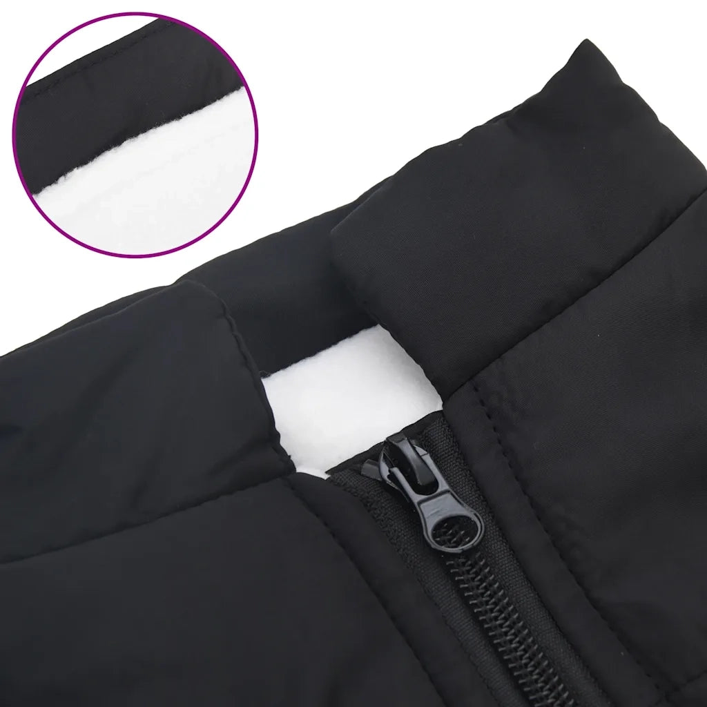 Cappotto Cani con Imbracatura Impermeabile Riflettente Nero L36 4019910