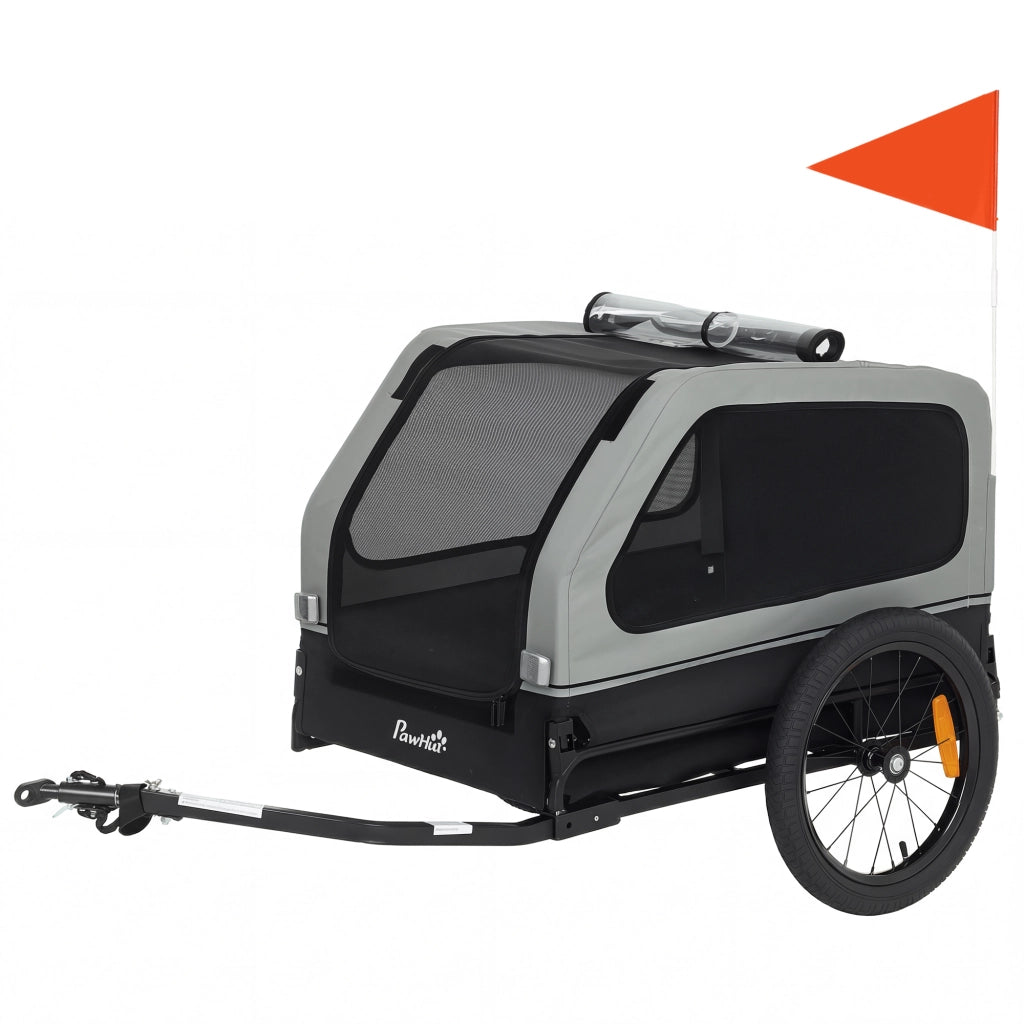 Rimorchio per Bicicletta Pieghevole per Cani ¨C zephmum ¨C Grigio 20kg