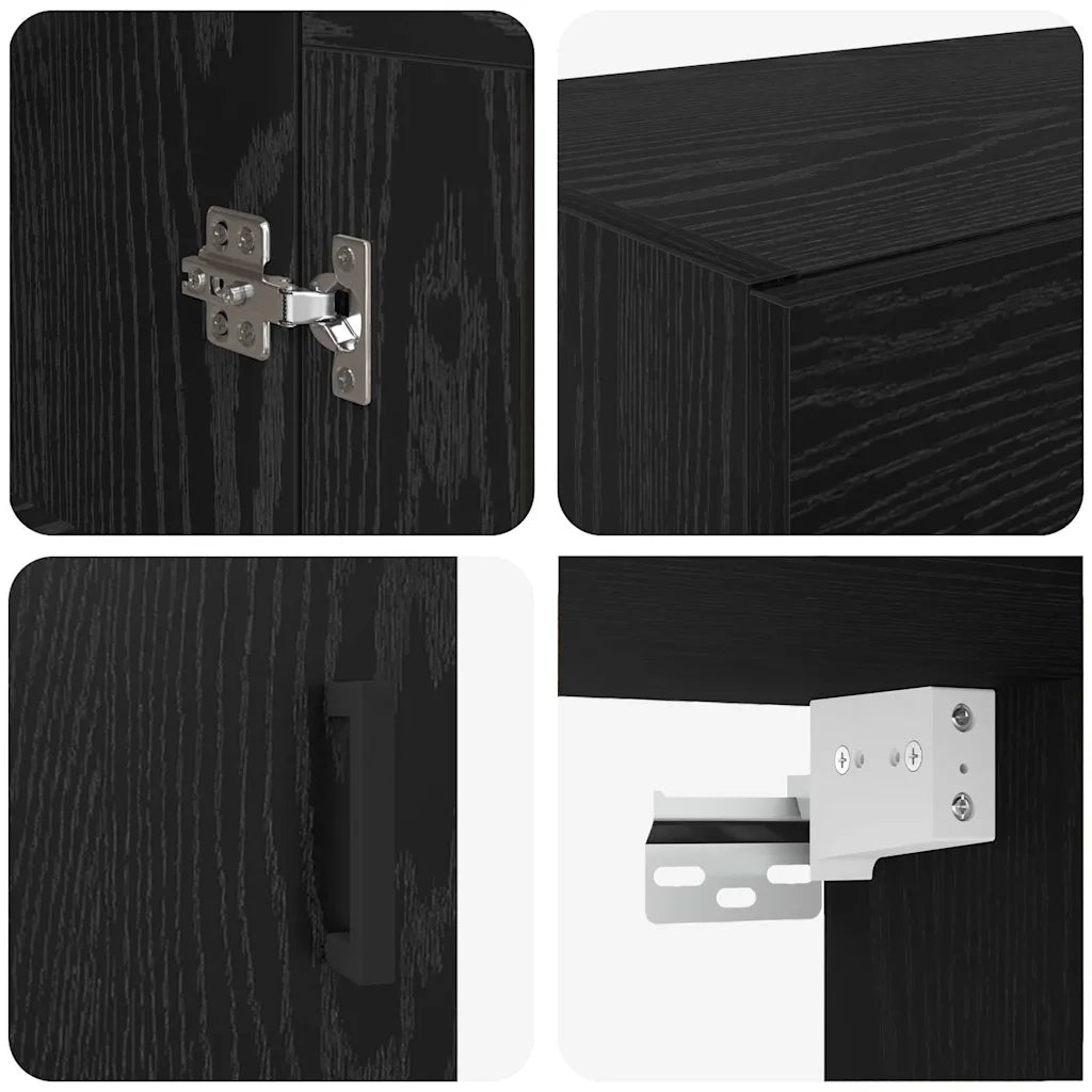 Pensile Rovere Nero 69,5 x 34 x 90 cm Legno ingegnerizzato 882432