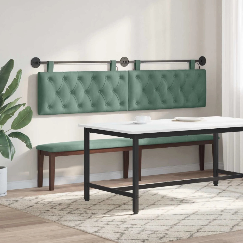 Testiera sospesa Con luce LED Verde Mare Velluto