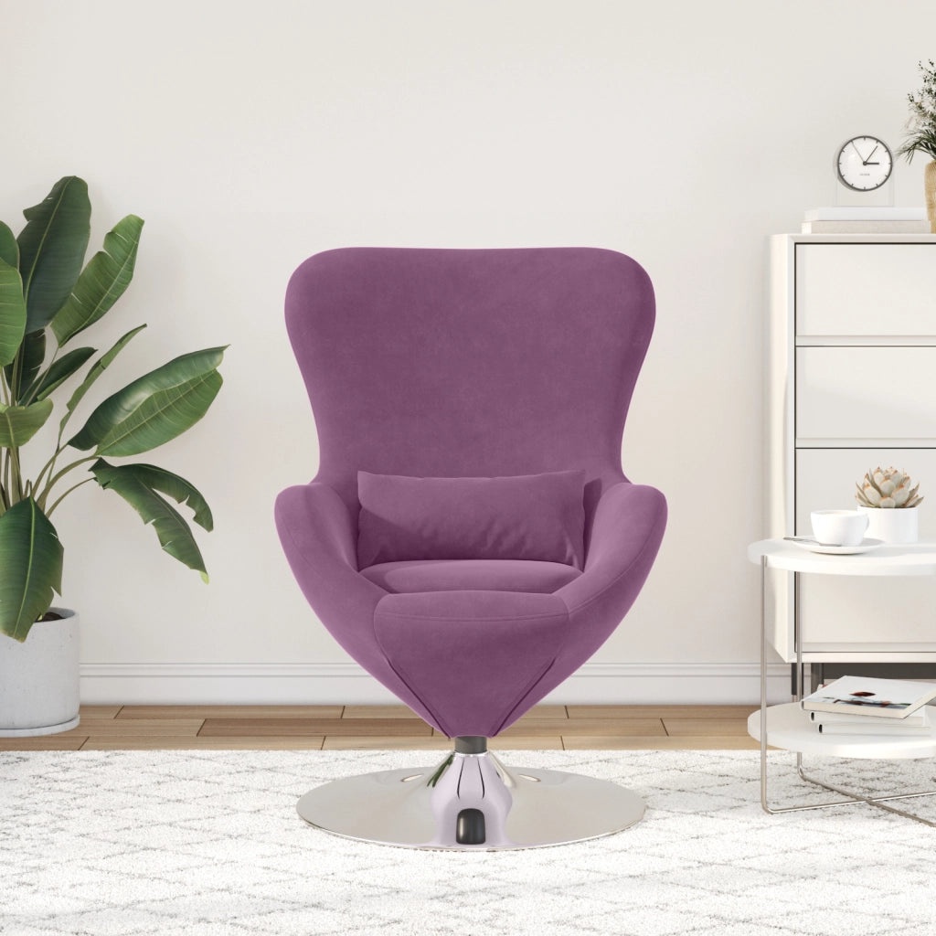 Poltrona Uovo in Velluto Viola