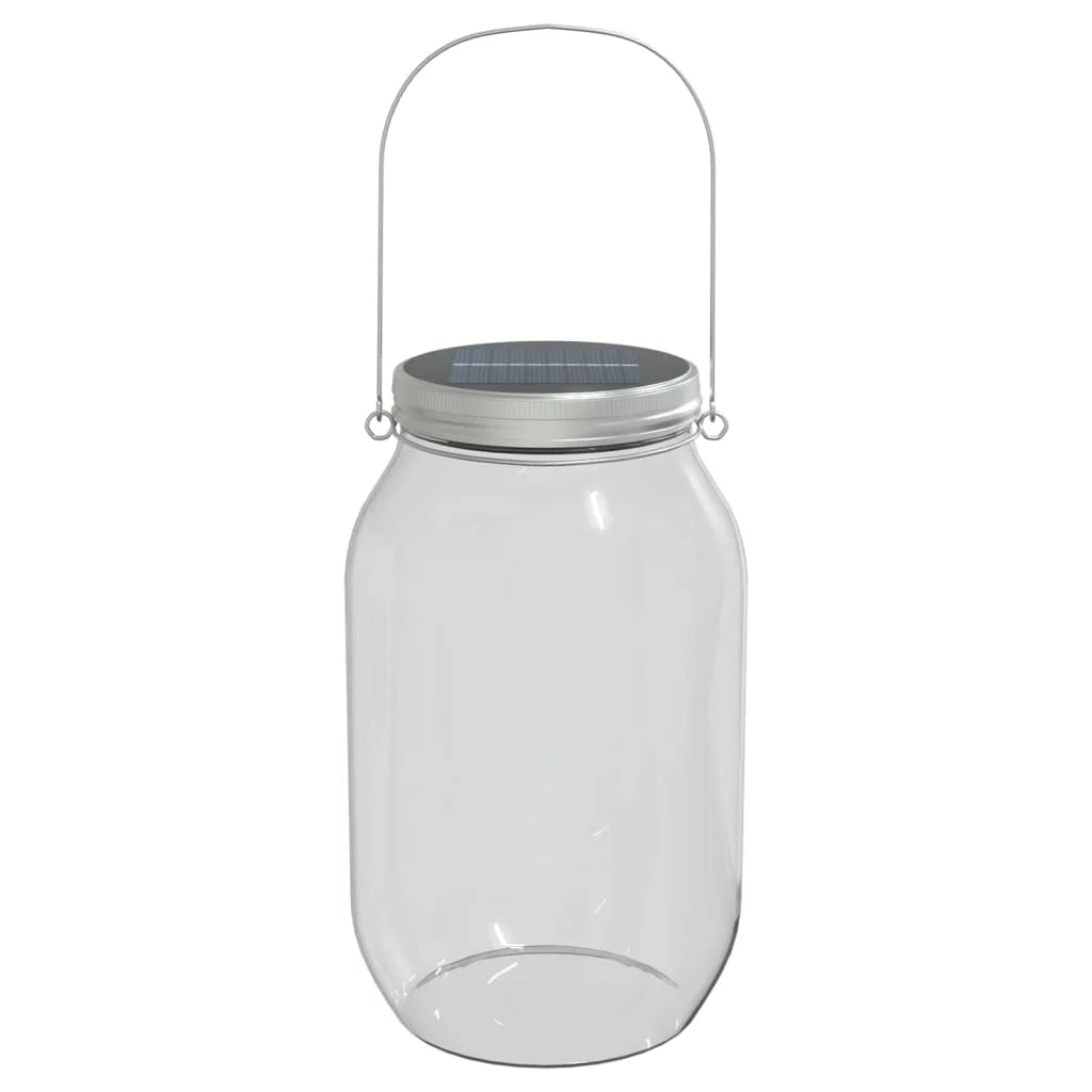 Set di 12 luci solari in vetro per esterni 10 x 10 x 26 cm accensione automatica atmosfera accogliente vetro argentato 02_0056675