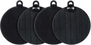 Sponze di silicone nero a forma rotonda 4 pezzi - pulizia facile e delicata con silicone - 12 x 15 x 14 cm Sponze per pulizia