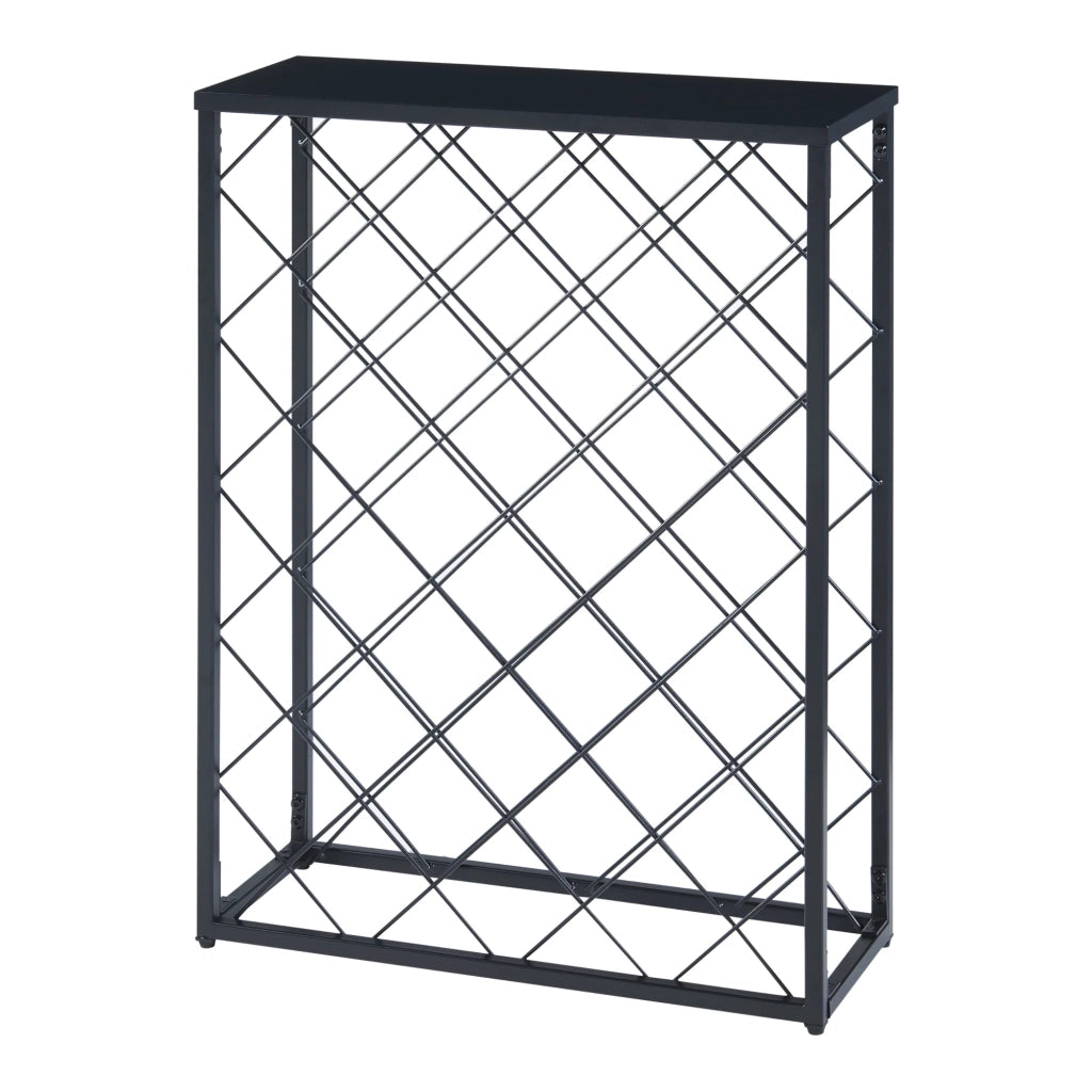 Portabottiglie per 25 bottiglie acciaio 72 x 53 x 20 cm nero opaco 03_0009194