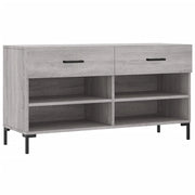 Panca portascarpe mobiletto porta-stivali cassettiera mensola mobile da ingresso rovere Sonoma 102 x 35 x 55 cm legno ingegnerizzato grigio 02_0022999
