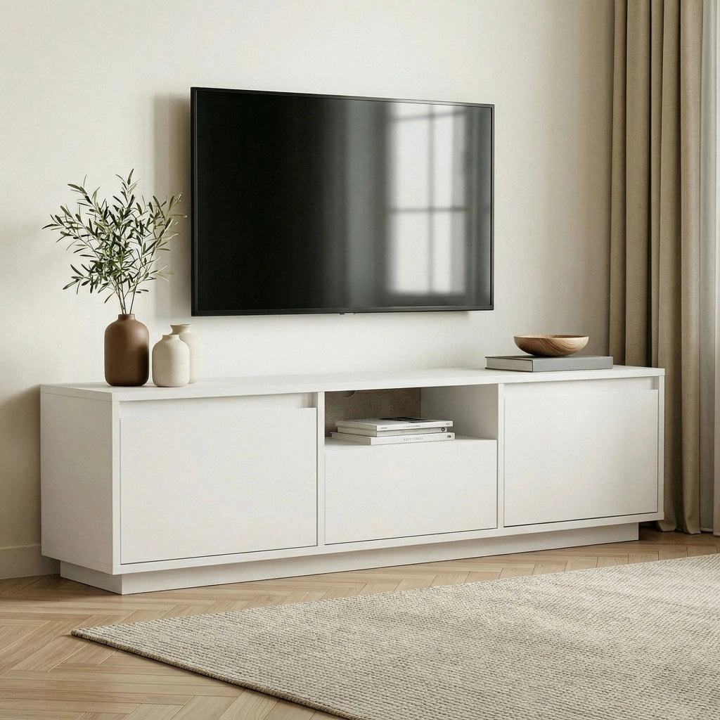 Porta TV in legno "Sentinel" - 160 x 30 x 42 cm - Bianco