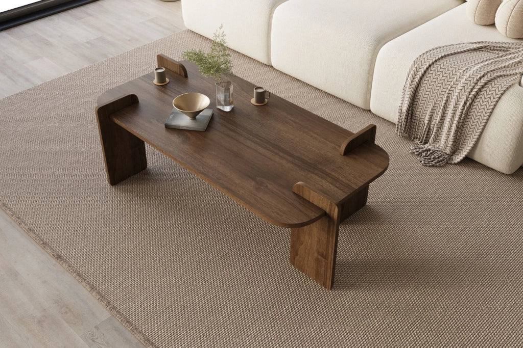 Tavolino in legno "Lovge" 120 x 60 x 35 cm - Noce