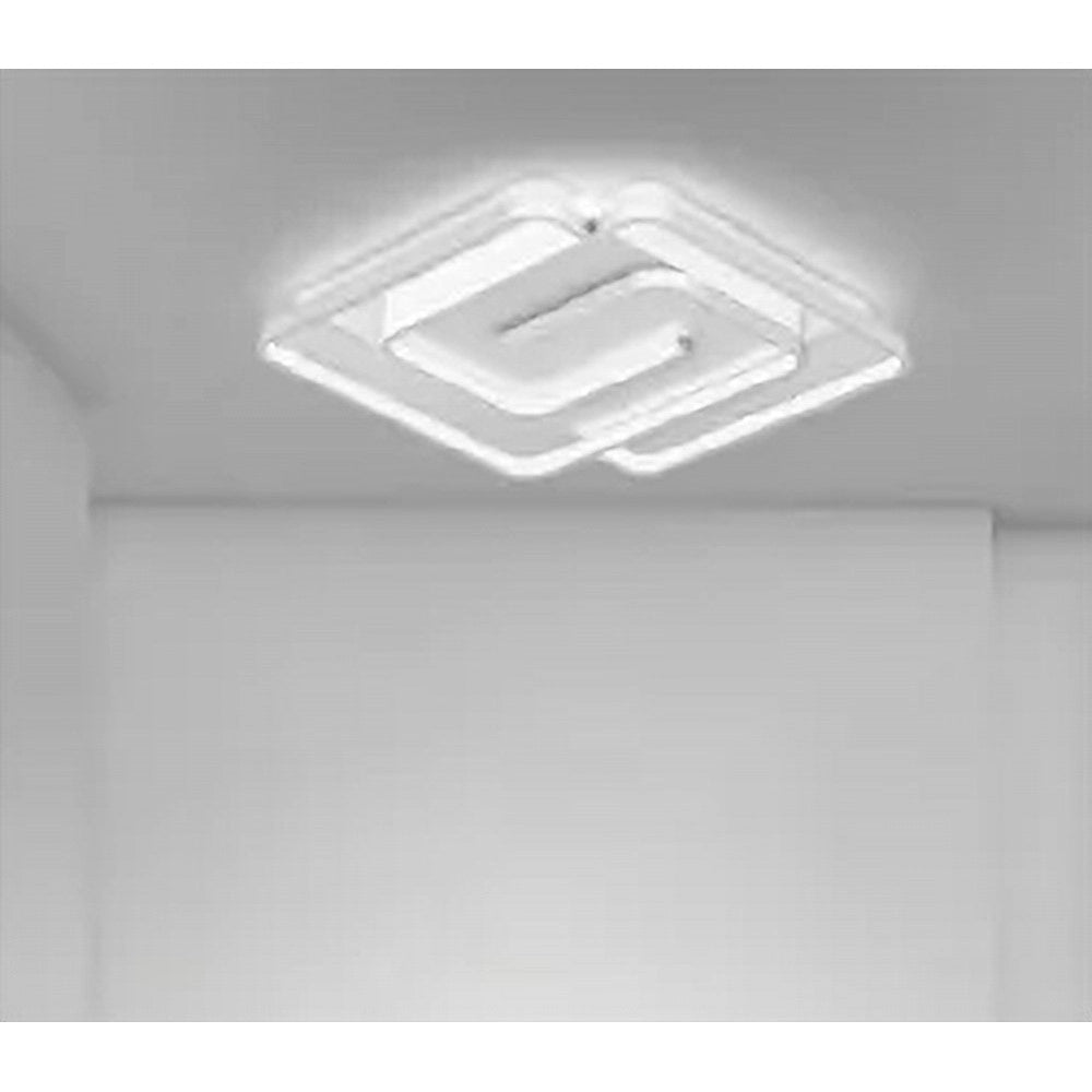 Trade Shop - Plafoniera Led 48w Quadrata Spirale Vortice Bianco Lampadario Soffitto Luce 6500k 70623 -