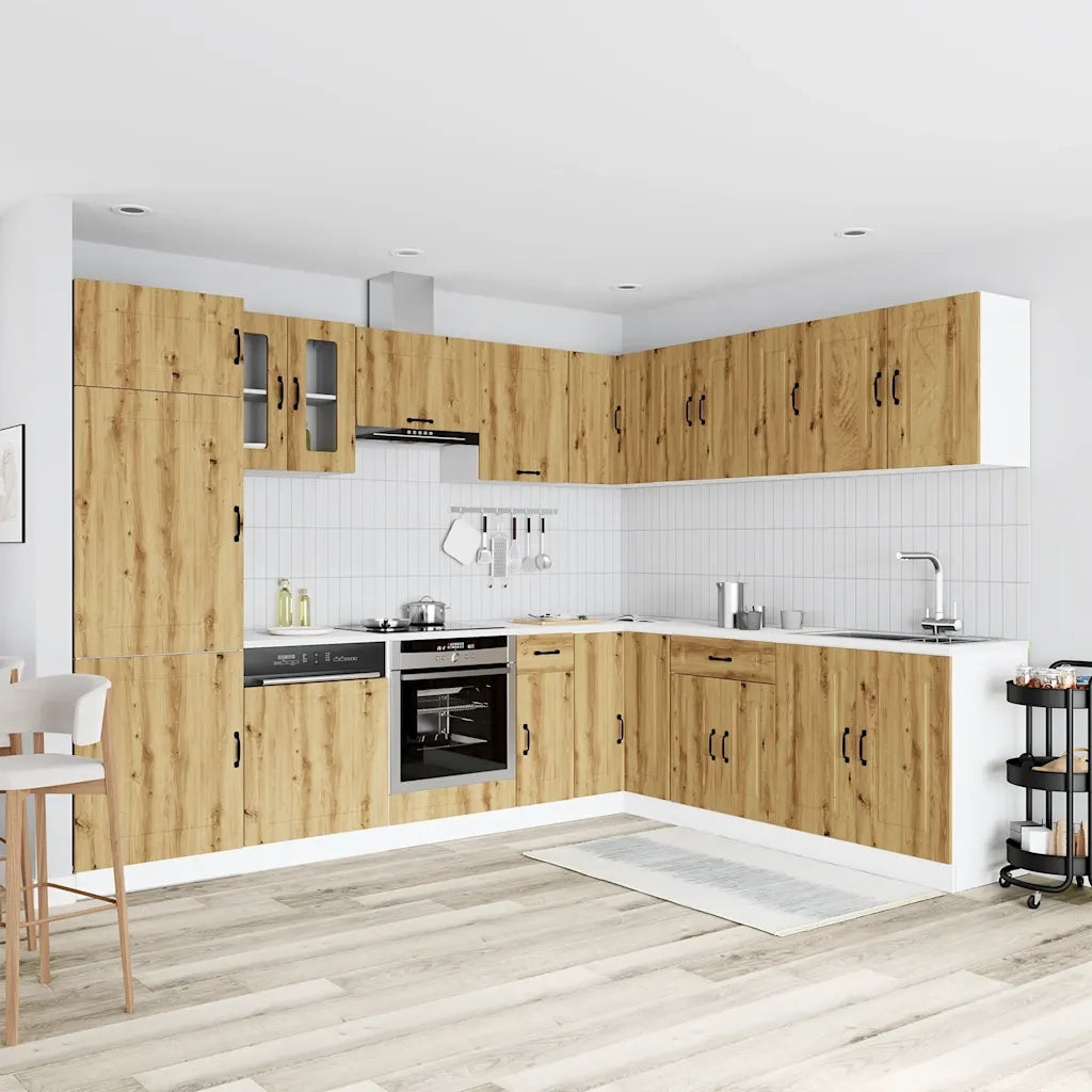 Set Mobili da Cucina 14 pz Kalmar Rovere Artigianale Truciolato
