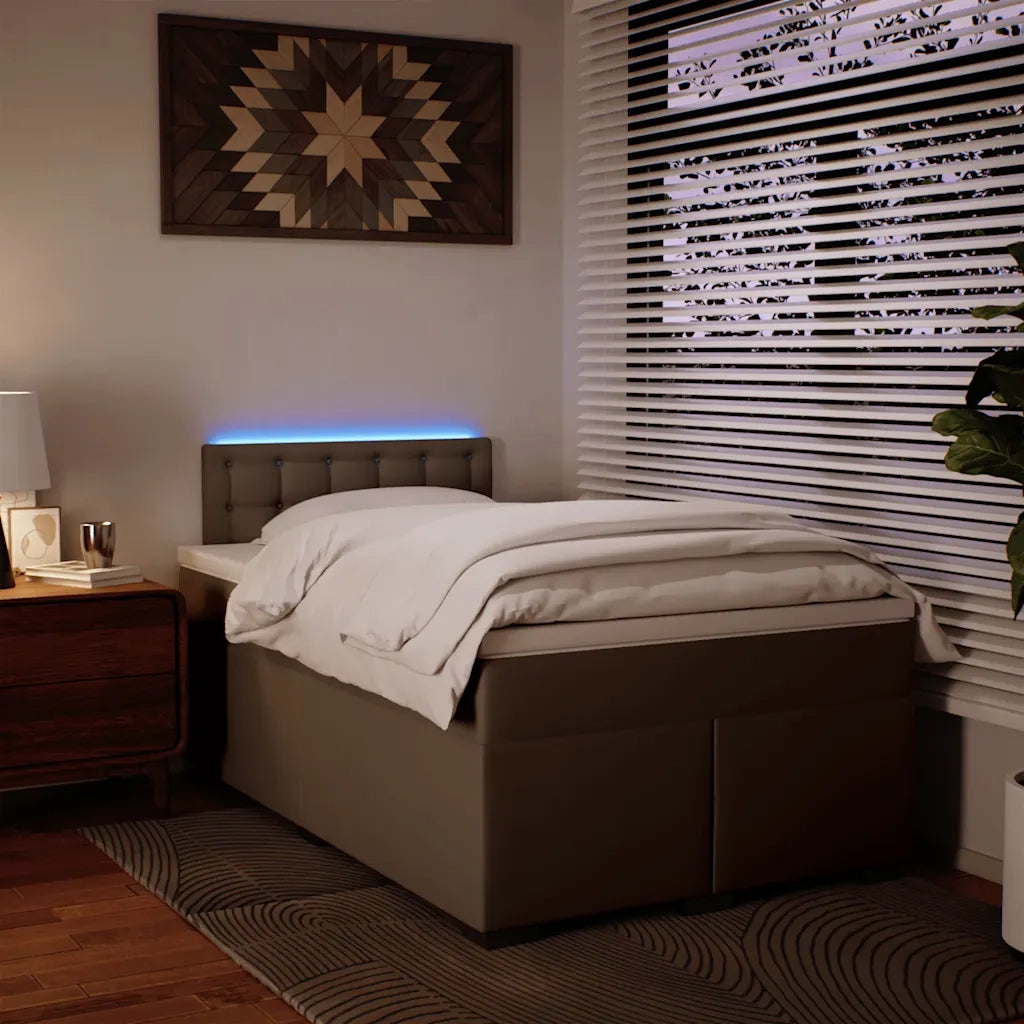 Giroletto a Molle con Materasso Cappuccino 120x190cm Similpelle 3288415