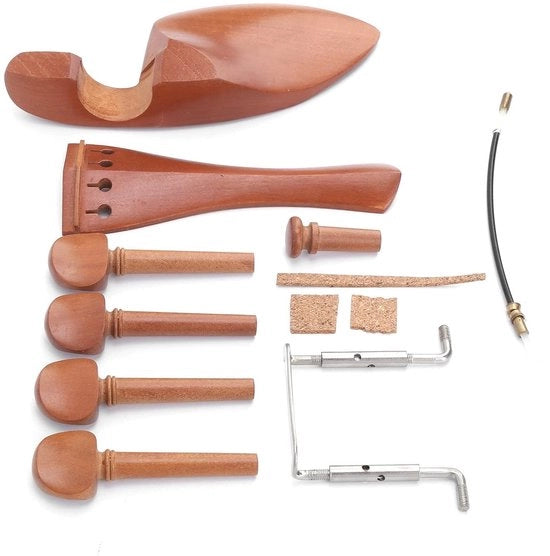 Accessori per Violino Kit - 4/4 Violino - Sostegno - Codino - Haringa - Legno di Alta Qualità - Protezione e Qualità Acustica