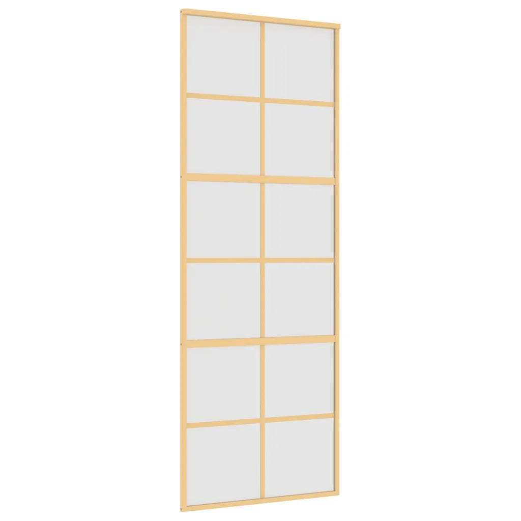 Porta Scorrevole Dorata 76x205 Vetro Smerigliato ESG Alluminiocod mxl 83753