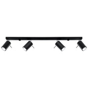 Lampada LED regolabile Bittersweet Shimmer Ring a 4 luci in acciaio nero, 80 cm