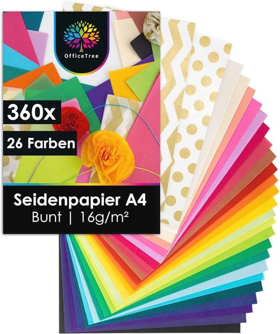 Papel di carta A4 Veloce - 360 Fogli in 26 Colori - Materiale per progetti creativi, Scrapbooking e decorazioni