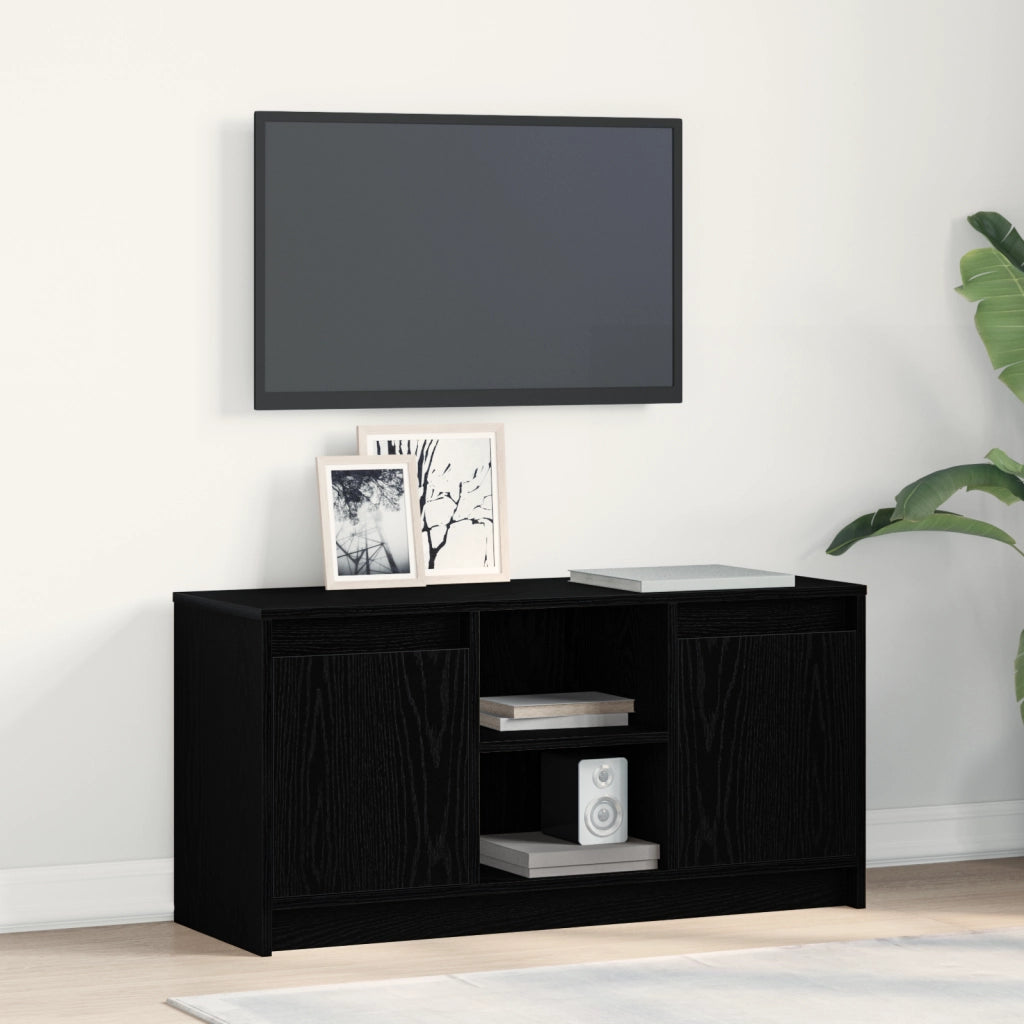 Centro di Intrattenimento Rovere Nero Legno Ingegnerizzato Medio