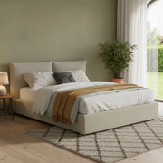 Letto Matrimoniale Aghineo, Letto Matrimoniale Sfoderabile Made in Italy, Beige