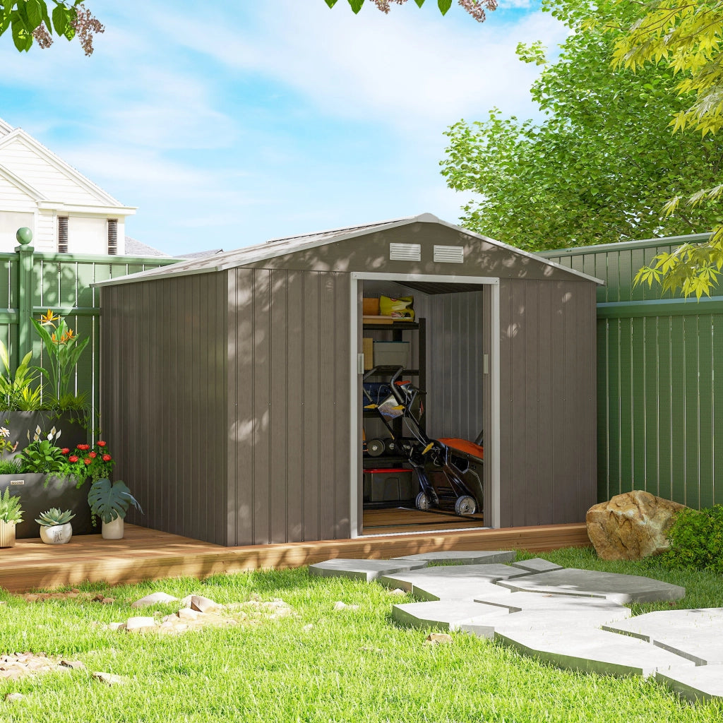 Capanno per Attrezzi Giardino ¨C Zephmum ¨C Marrone Chiaro 277x195x192 cm