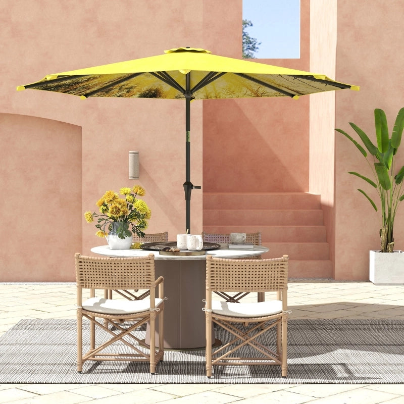 Parasole ?300 cm parasole con manovella parasole ottagonale balcone giallo