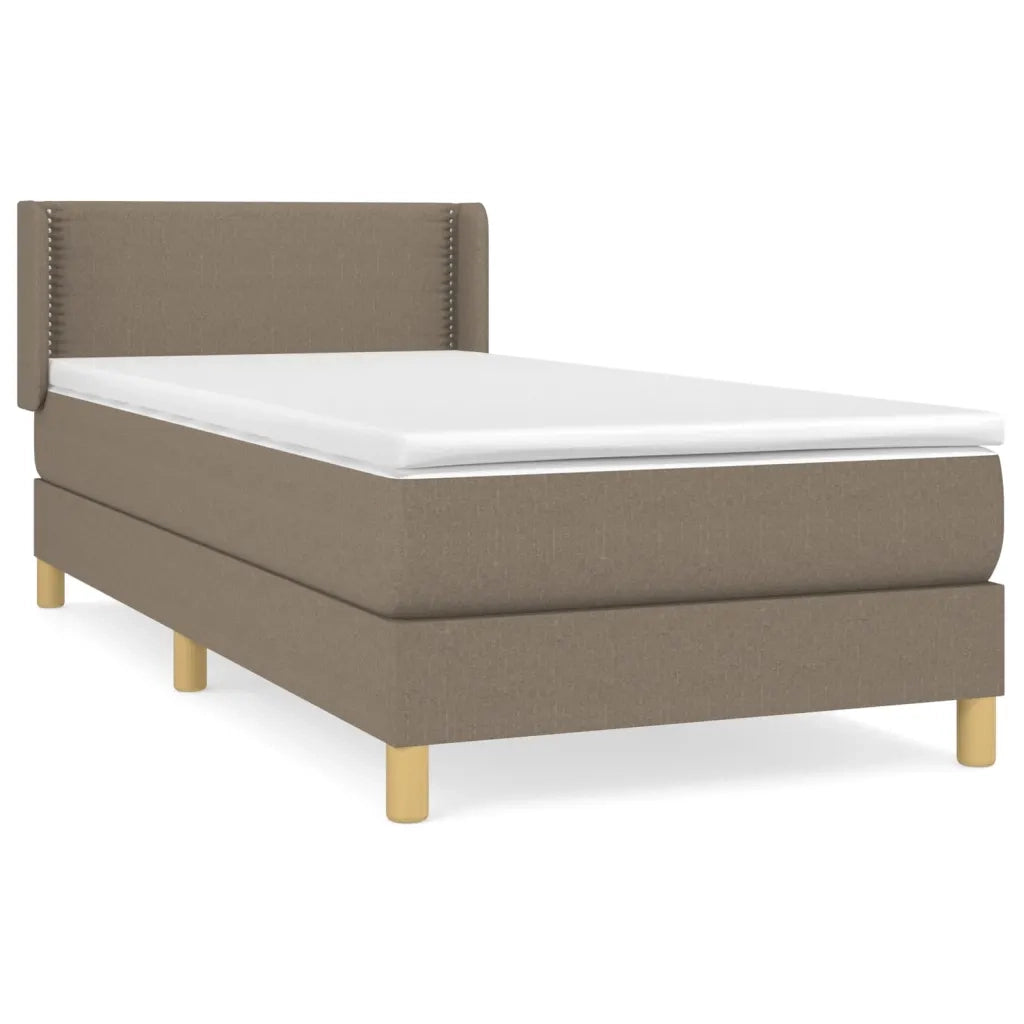 Giroletto a Molle con Materasso Tortora 90x190 cm in Tessuto