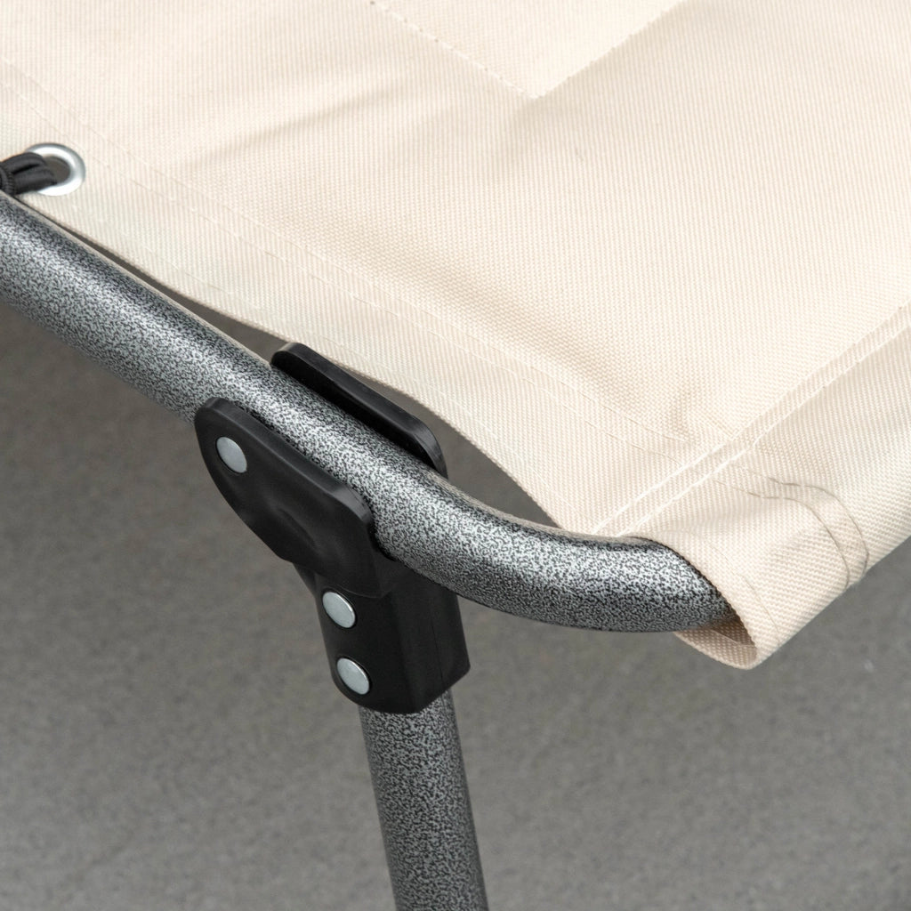 Lettino da giardino pieghevole con cuscino ¨C zephmum ¨C beige, tessuto Oxford, 188x57x30 cm