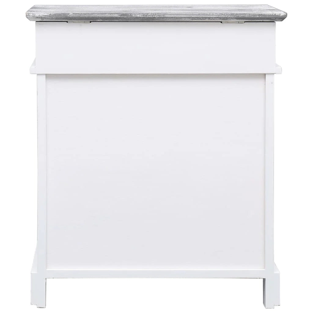 Scarpiera mobile contenitore per scarpe mobile per ingresso/corridoio/soggiorno 50 x 28 x 58 cm legno di Paulownia grigio 02_0021771