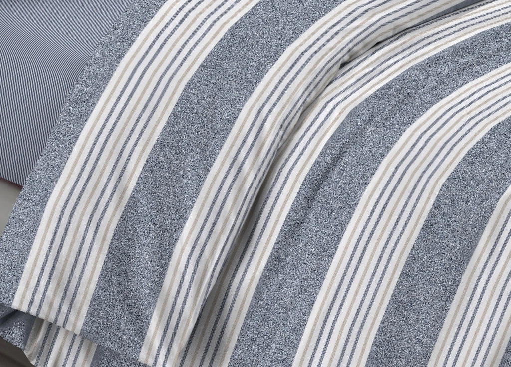 Sacco Copripiumino Piumone Letto In 100% Cotone Made Italy Vari Disegni RP - Piazza 1-2 - Righine Blu