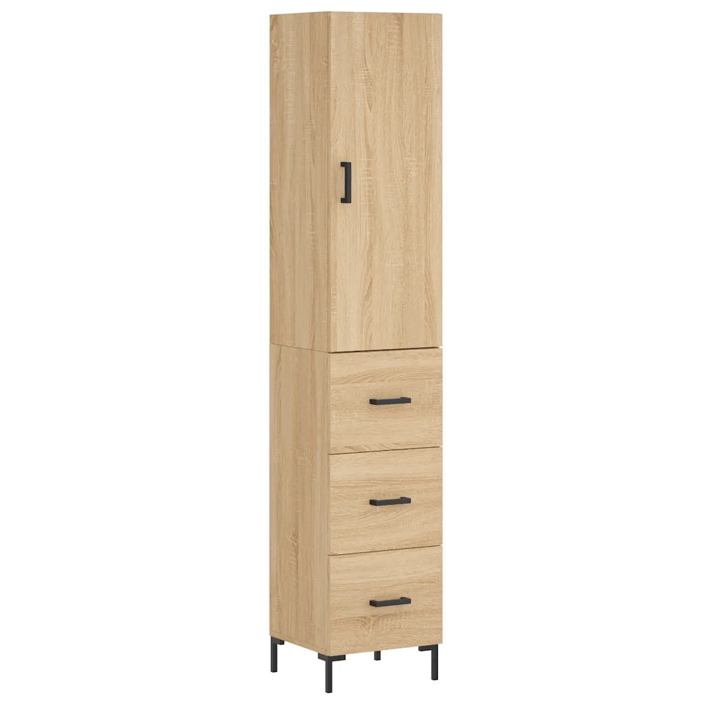 Credenza | Madia | Buffet da pranzo | Armadio da pranzo Rovere Sonoma 34,5x34x180 cm in Legno Multistrato