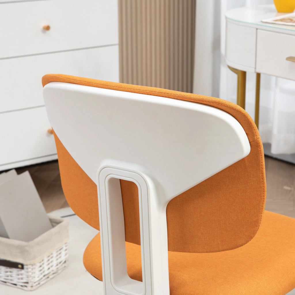 Sedia da Ufficio Girevole Imbottita in Tessuto con Altezza Regolabile ¨C zephmum ¨C Arancione 48x53x80-90 cm