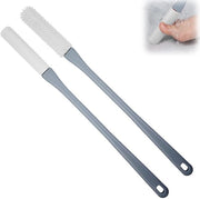 Set di 2 borsette per piedi in silicone, borsetta per piedi con manico regolabile, anello per il bagno, borsetta per piedi con setole in due misure, pulitore per piedi con manico lungo (rosa)