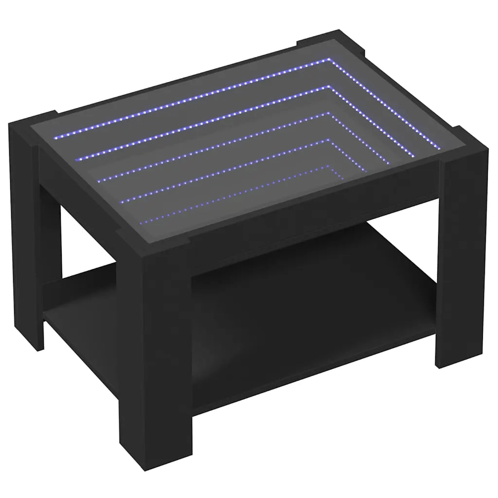 Tavolino salotto | Tavolino da caff¨¨ | Tavolino da Soggiorno con LED Nero 73x53x45 cm Legno Multistrato