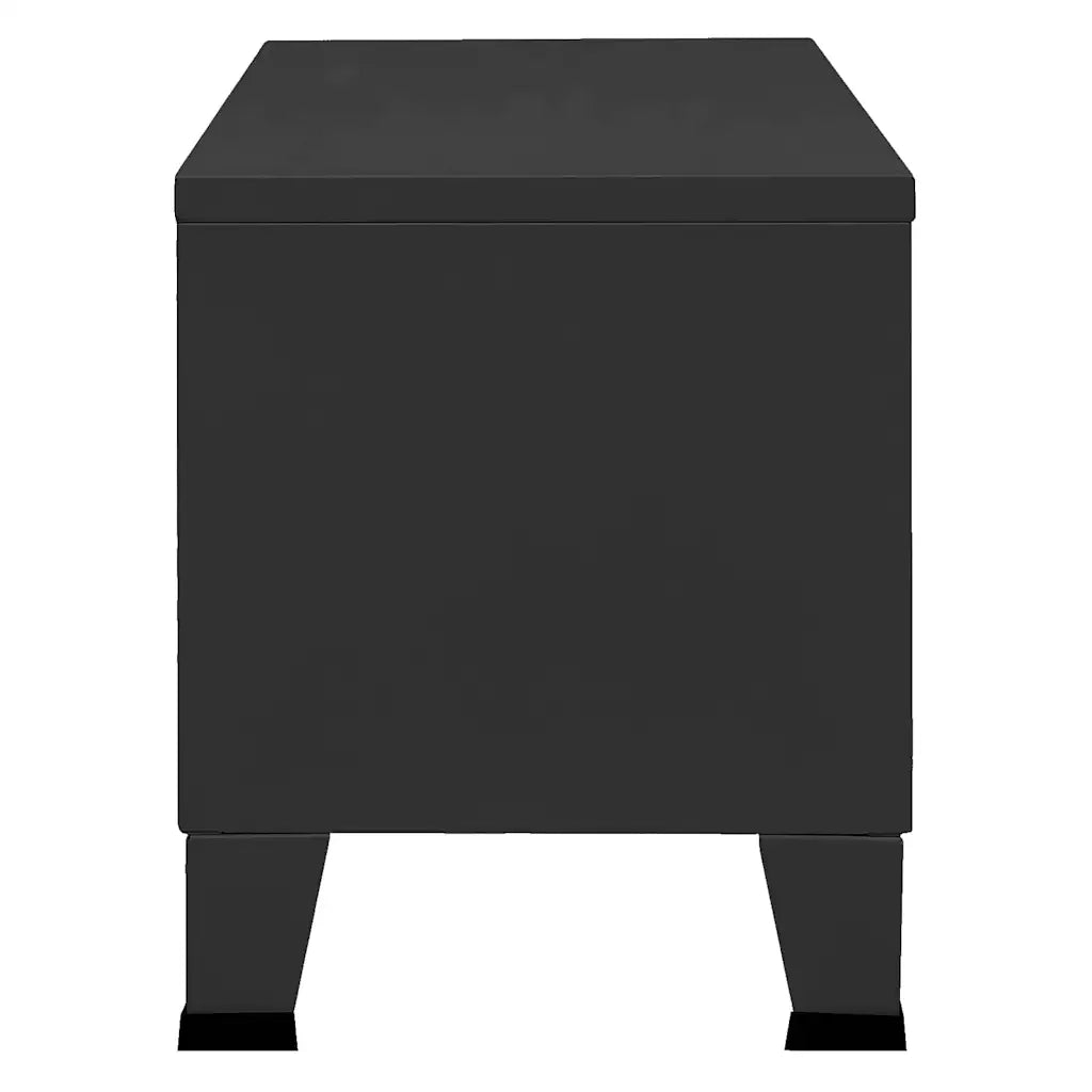 Mobile TV Industriale Nero 105x35x42 cm in Metallo 339618