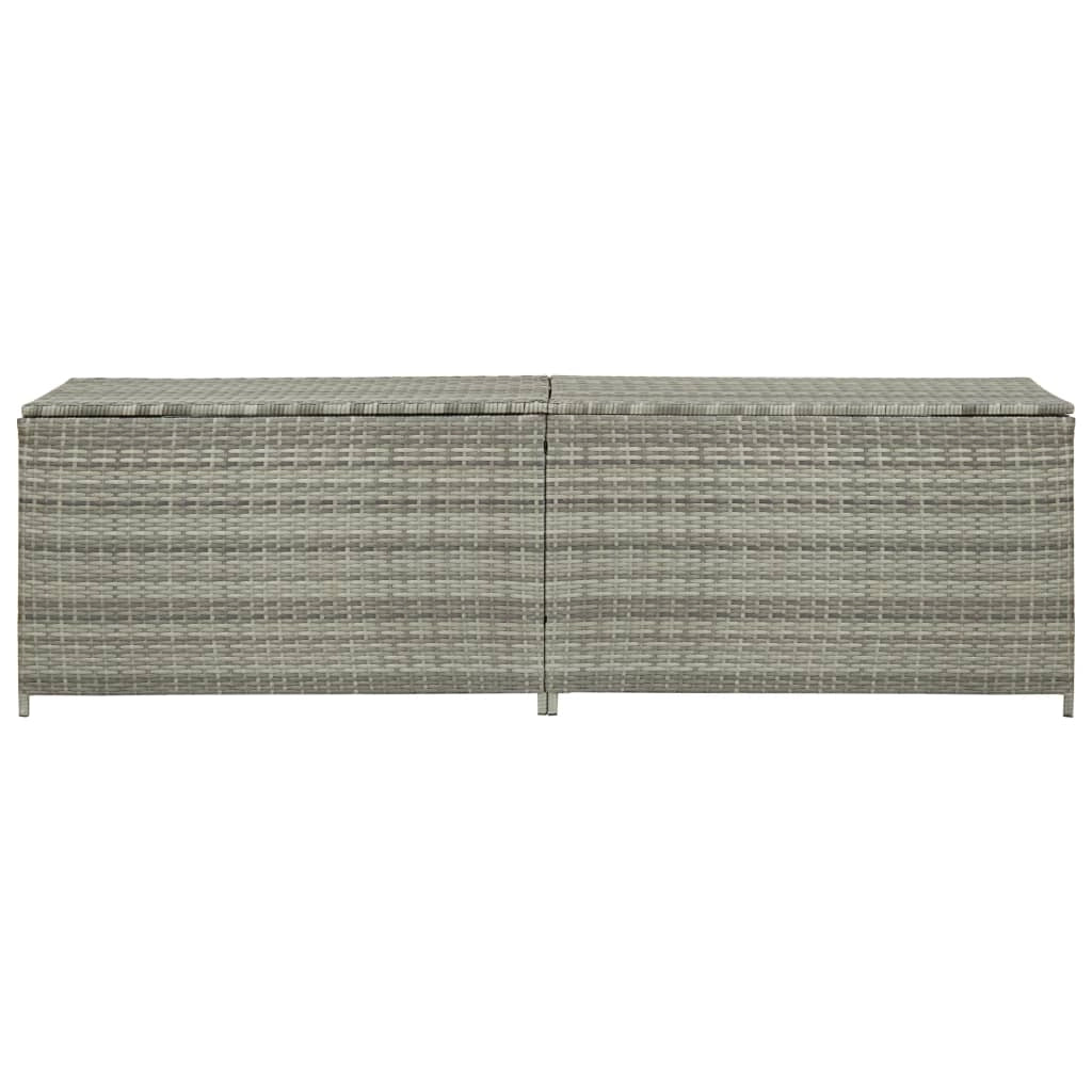 Contenitore da giardino/box in resina intrecciata 200 x 50 x 60 cm grigio 02_0013122