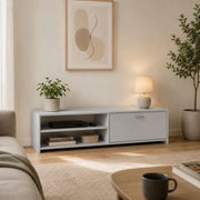 Lihamo, Mobile Porta tv un Cassetto, 120x39x31h cm Grigio