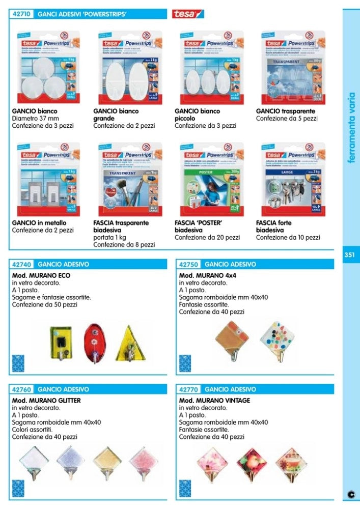 1pz tesa powerstrips 8 strisce biadesive large cod:ferx.93456