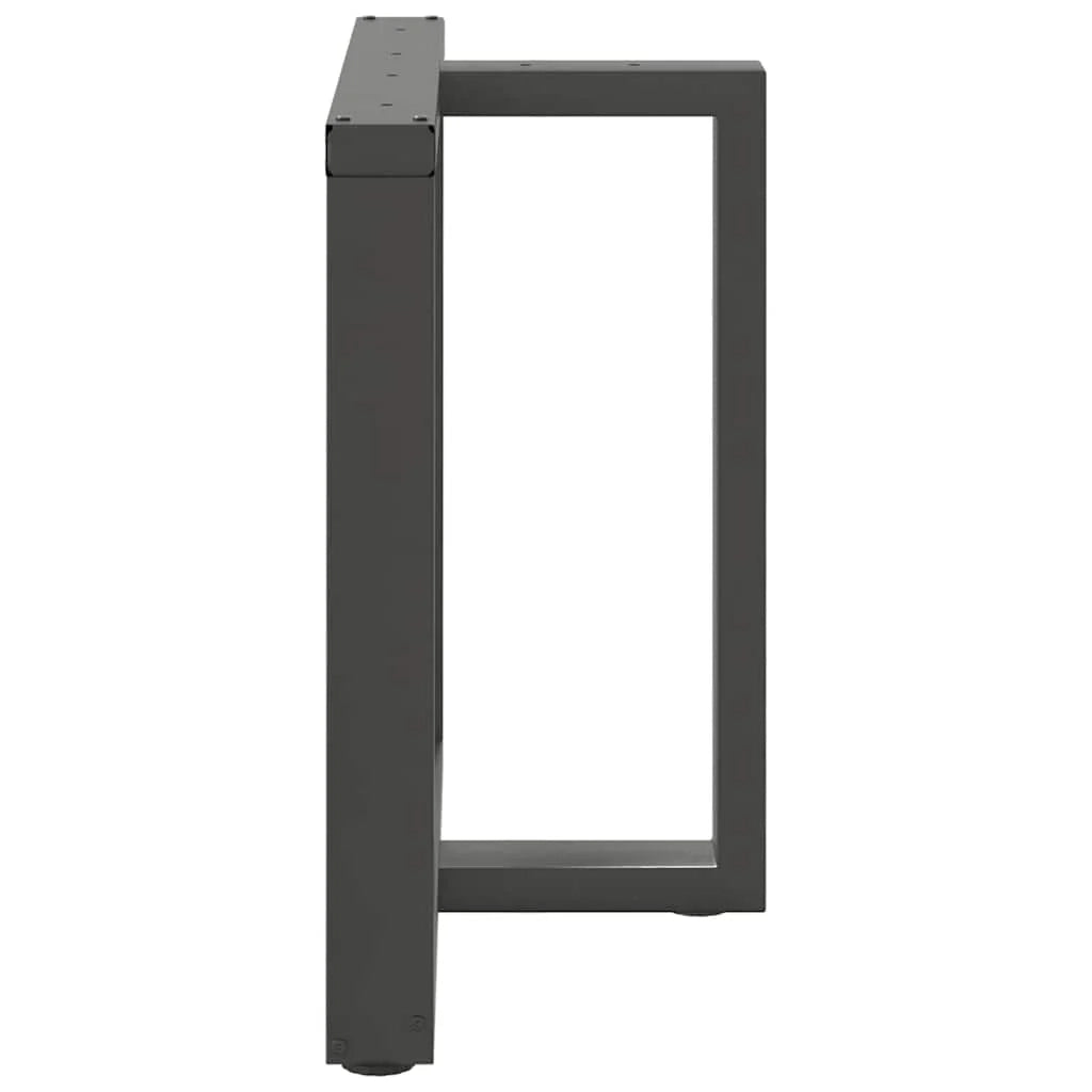 Set di 2 gambe regolabili a T per tavolo da pranzo 70 x 35 x 73 cm in acciaio verniciato a polvere antracite 02_0057325