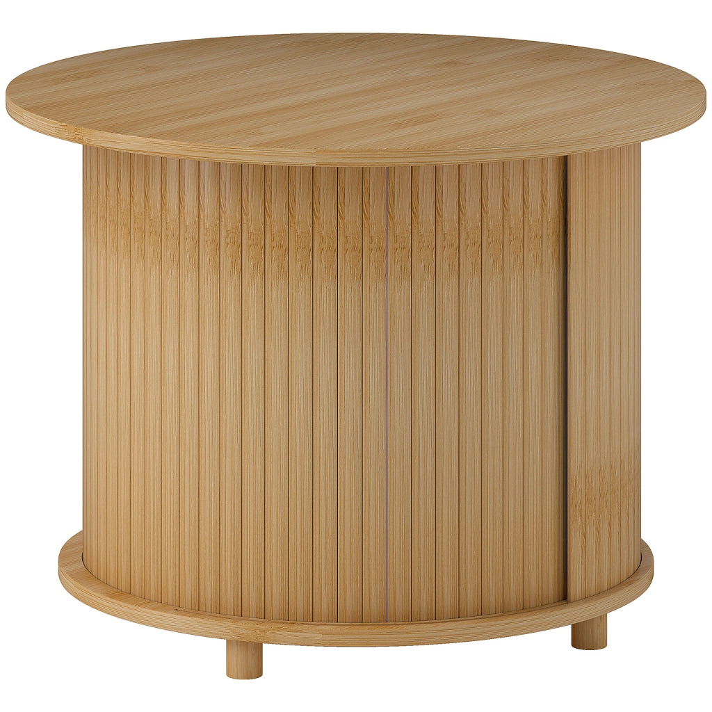Tavolino da caff¨¨ rotondo con cassetti ¨C zephmum ¨C Bamb¨´ 60x45 cm