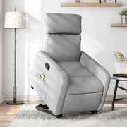 Poltrona Alzapersona Massaggi Reclinabile Grigio Chiaro Tessuto 3206708