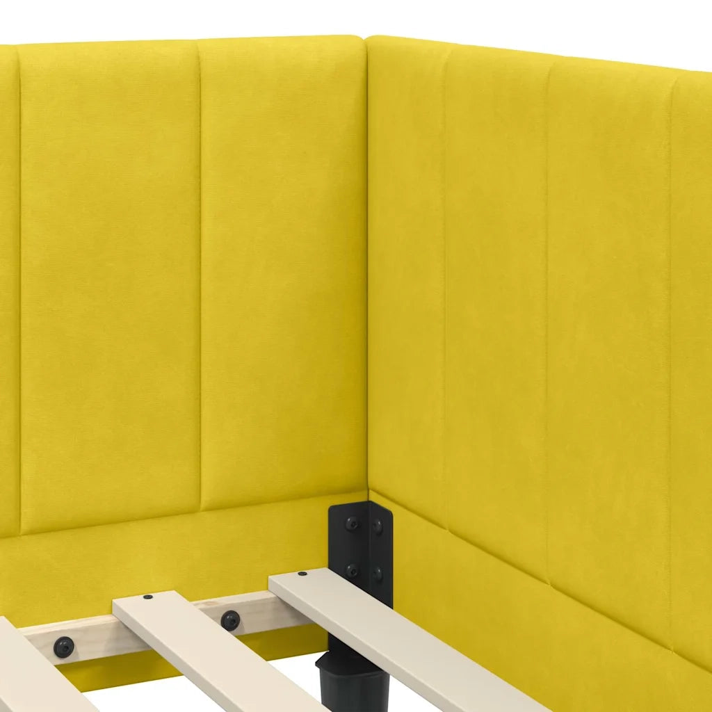 vidaXL Cornice del letto ad angolo Giallo 80 x 200 cm Velluto