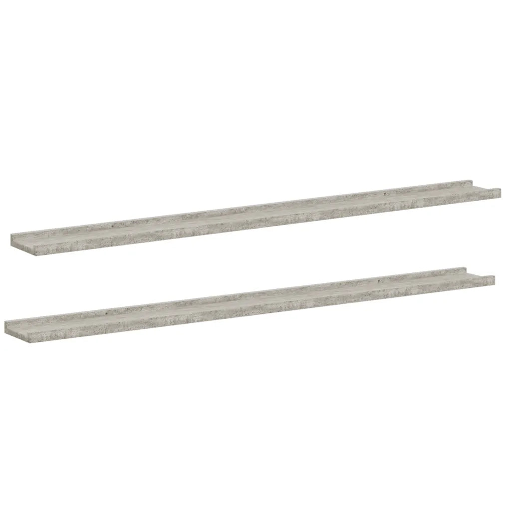 Mensole da Parete 2 pz Grigio Cemento 115x9x3 cm 326703