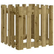 Fioriera | Cassetta per fiori | Vaso Giardino a Recinzione 50x50x50Pino Massello Impregnato