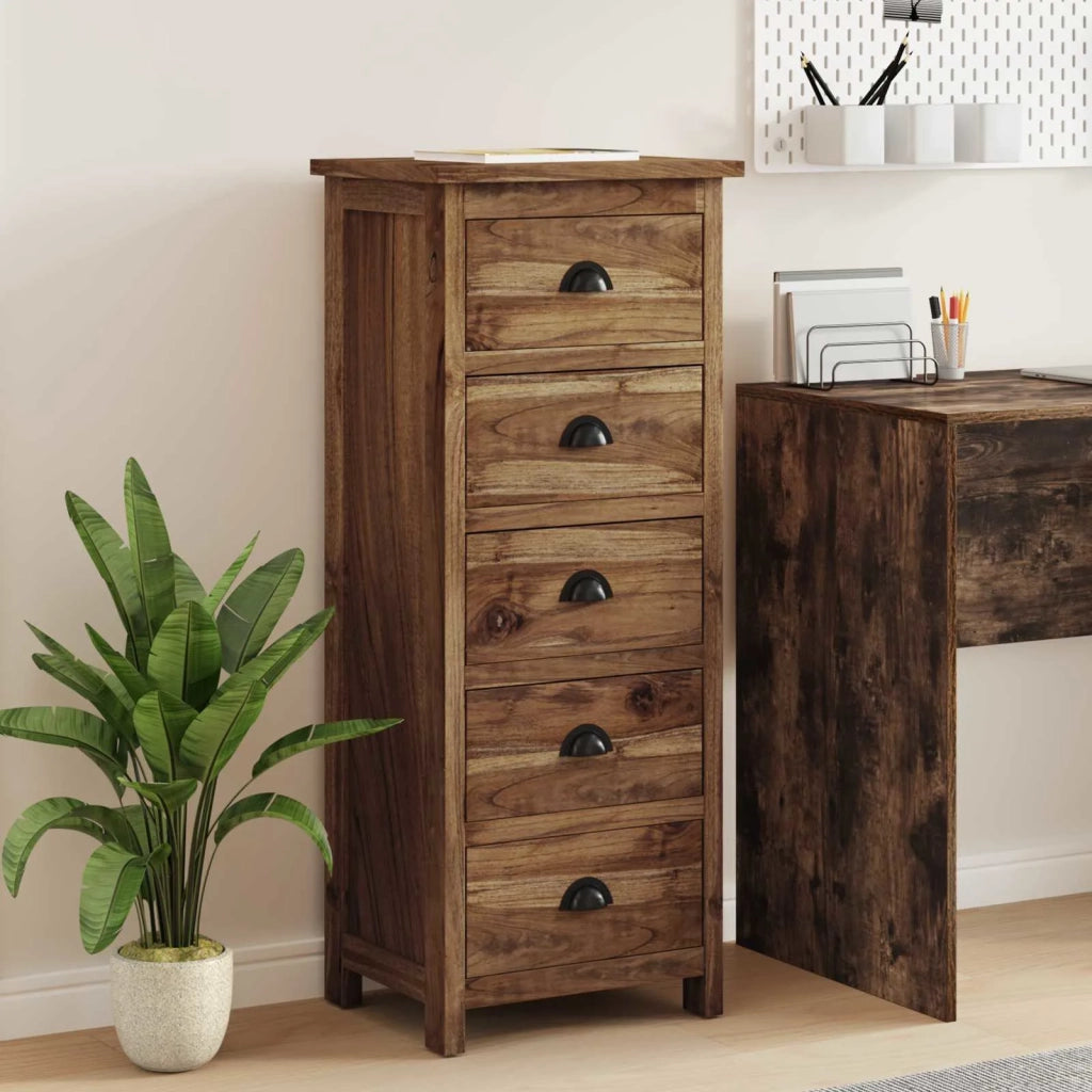 Cassettiera Naturale 45 x 35 x 110 cm Legno di teak solido 42017962