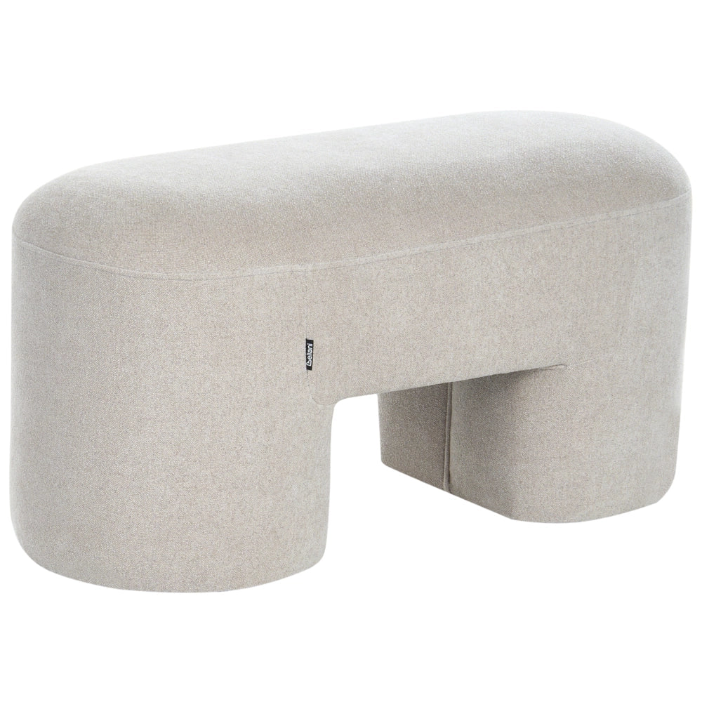 Panchina beige chiaro Boucle da salotto o camera da letto con gambe larghe in stile moderno