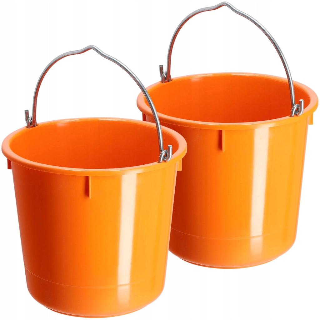 Secchio da costruzione KADAX 12L, plastica resistente, per malta, ideale per uso domestico e giardinaggio (2 pezzi).