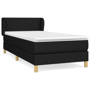 Letto singolo | Letto per adulti | Giroletto a Molle con Materasso Nero 90x190 cm in Tessuto