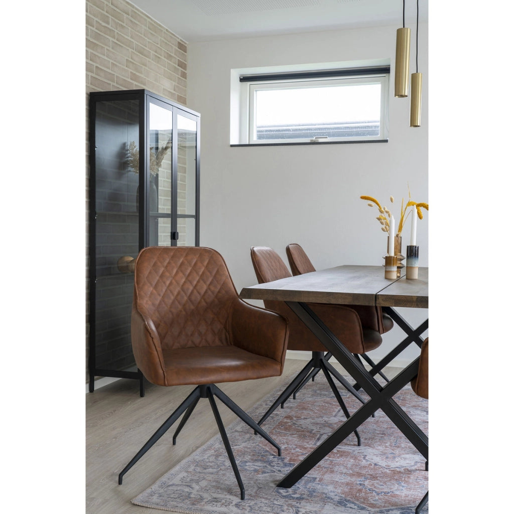 Sedia Harbo, Marrone, Similpelle, 62x56x89 cm