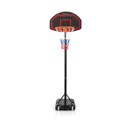 Canestro da basket portatile altezza regolabile 192 x 247 cm per bambini con telaio in acciaio nero e rosso 20_0019341