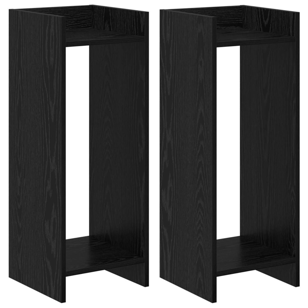 Supporto per piante 2 pcs Rovere Nero 30 x 30 x 80 cm 899581