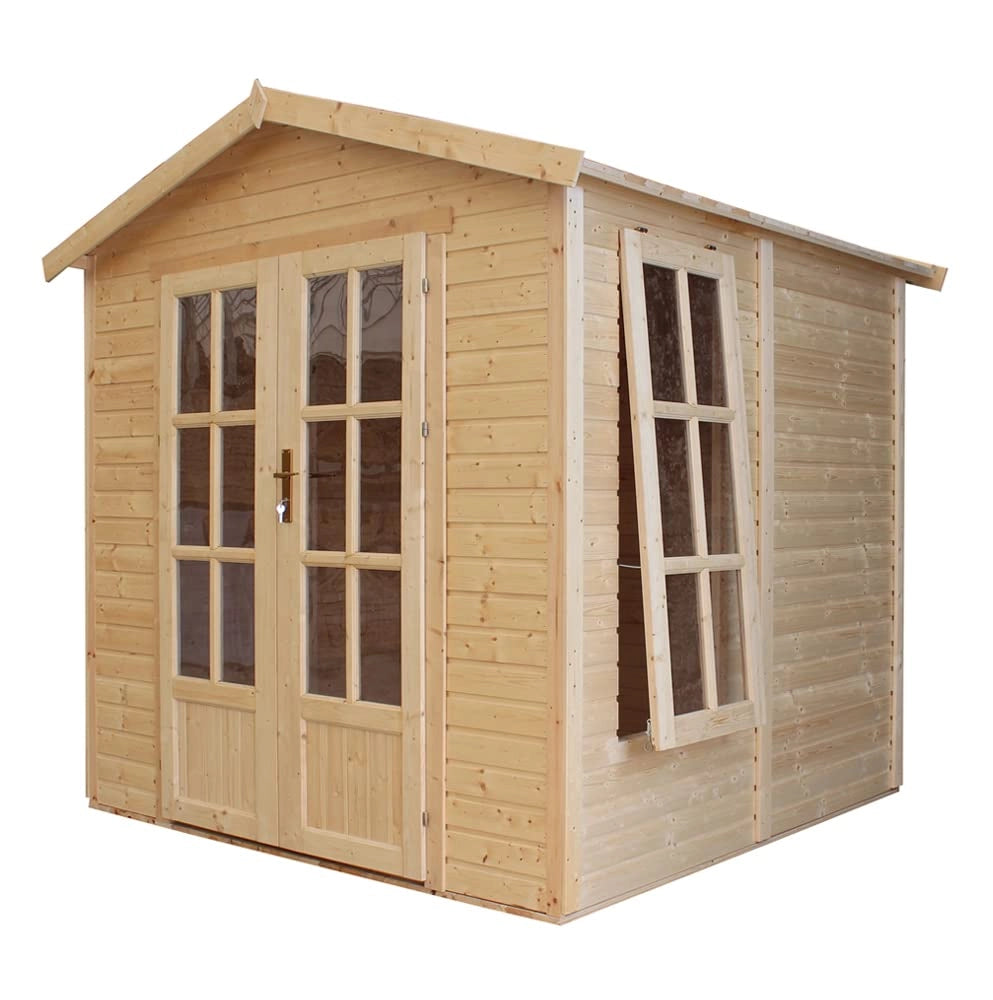 Ufficio in legno da giardino - W233xD222xH233cm - con tegole bituminose - TIMBELA M351FB+H351FBGREY